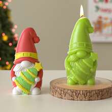 1PC DIY Aromatherapy Plaster Santa Claus Holding Snowflake And Christmas Tree Faceless Old Man Candle Silicone Mold - Multiple Styles - View 2