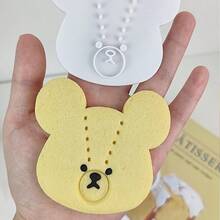 Stitched Patch Bear Cookie Cutter, Cute Stitch‑Detail Bear Head Embossing Baking Mold For Sweet‑Style Dessert & Handmade Snack Gift - View 7