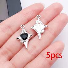 5/10/20pcs Silvery Plated Celestial Rhinestone Charms Sun Moon Star Heart Alloy Pendant For DIY Bracelet Necklace Earring Jewelry Making Findings - Multicolor - View 26