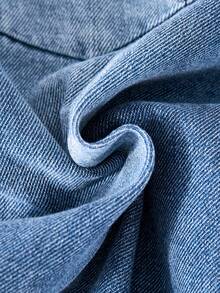 Celana Jeans Denim Lurus Bergambar Kartun Bordir untuk Balita - Biru - View 8