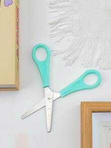 1pc Stainless Steel Round Head Scissors, Ruler Small Scissors - Precise Cutting Of Paper, Fabric And Thread, Multi-Functional Household Tool, Ergonomic Handle (Pink/Blue), DIY Student Craft Scissors Utility Knife, Sewing Craft Cutting Machine, Comfortable Grip, Durable Design, Designed For Sewing Enthusiasts - Multiple Styles - View 4