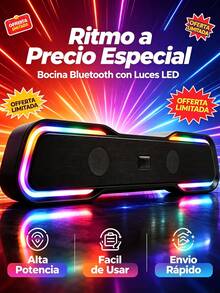 Bocina Bluetooth Portátil con Luces RGB Multicolor, Altavoz Inalámbrico con Sonido Potente y Graves Claros, Diseño Moderno para Fiestas, Karaoke, Reuniones con Amigos, Hogar y Viajes, Conexión Estable y Batería Recargable para Disfrutar tu Música Favorita en Cualquier Lugar - Ver 8