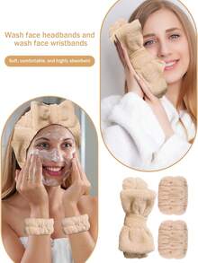 41Pcs/3pcs Beige Makeup Brushes Cosmetic Sponges Triangle Powder Puffs Finger Puffs Silicone Cleaning Bowl Bow Hairband Travel Wash Bag Eyelash Curler Ultra Soft For Foundation Concealer Powder Blending Makeup Tool Kit For Beginners - Beige - View 7