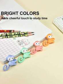 24pcs Mini 3D Cute Monkey Pencil Erasers, Monkey Erasers, Hanging Pencil Erasers, Suitable For Classroom Rewards, Party Favors, Back To School Gifts And Friend Exchange - Monkey Eraser - View 8