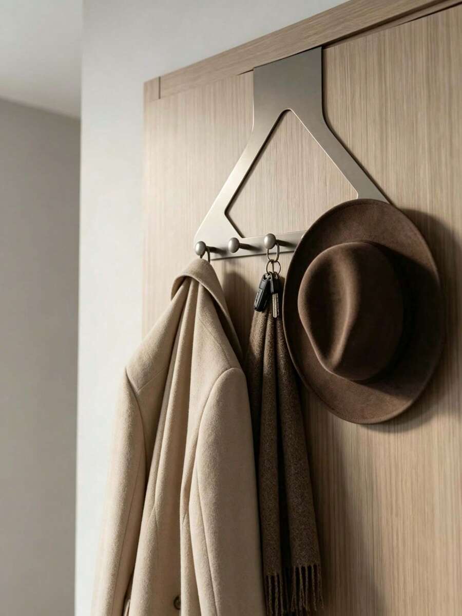 Triangular Door Hook, Over-The-Door Coat Rack, Made Of Steel Material, With Strong Stability And Load-Bearing Capacity, Suitable For Hanging Clothes, Bags, Keys, Hats, Etc., Suitable For 19 Holidays, 365 Days Use - Multicolor - View 1