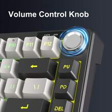 Keyboard Gaming Membran MageGee TS75 RGB 75%, Keyboard Mekanik Berkabel Senyap untuk Mengetik, Desain Tombol, Cocok untuk PC/Laptop/Win/MacOS/Home/Kunci Hadiah Keyboard Mini Kompak [Hitam Abu-abu] - View 3