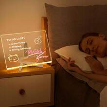 Multifunctional LED Information Board - 11.8 X 7.9 Inch Illuminated Erasable Sign, With Adjustable Stand, Acrylic Panel For Marker Writing, Suitable For Office/Conference Room/Retail Display - Warm white light - View 9
