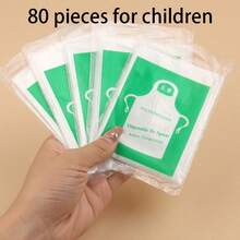 80pcs Disposable Aprons For Kids, Painting Aprons, Cooking Aprons, Art Aprons, Suitable For Children Aged 4-10, Ideal For School Activities, Birthday Parties And Art Projects - Multicolor - View 10