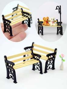 Miniature Park Bench Model, Mini Garden Accessories, Mini Garden Scene Decor Elements, Exquisite Craftsmanship, Mini Home Decor, Gift Collection For Enthusiasts And Hobbyists, Christmas, Halloween - Multiple Styles - View 10
