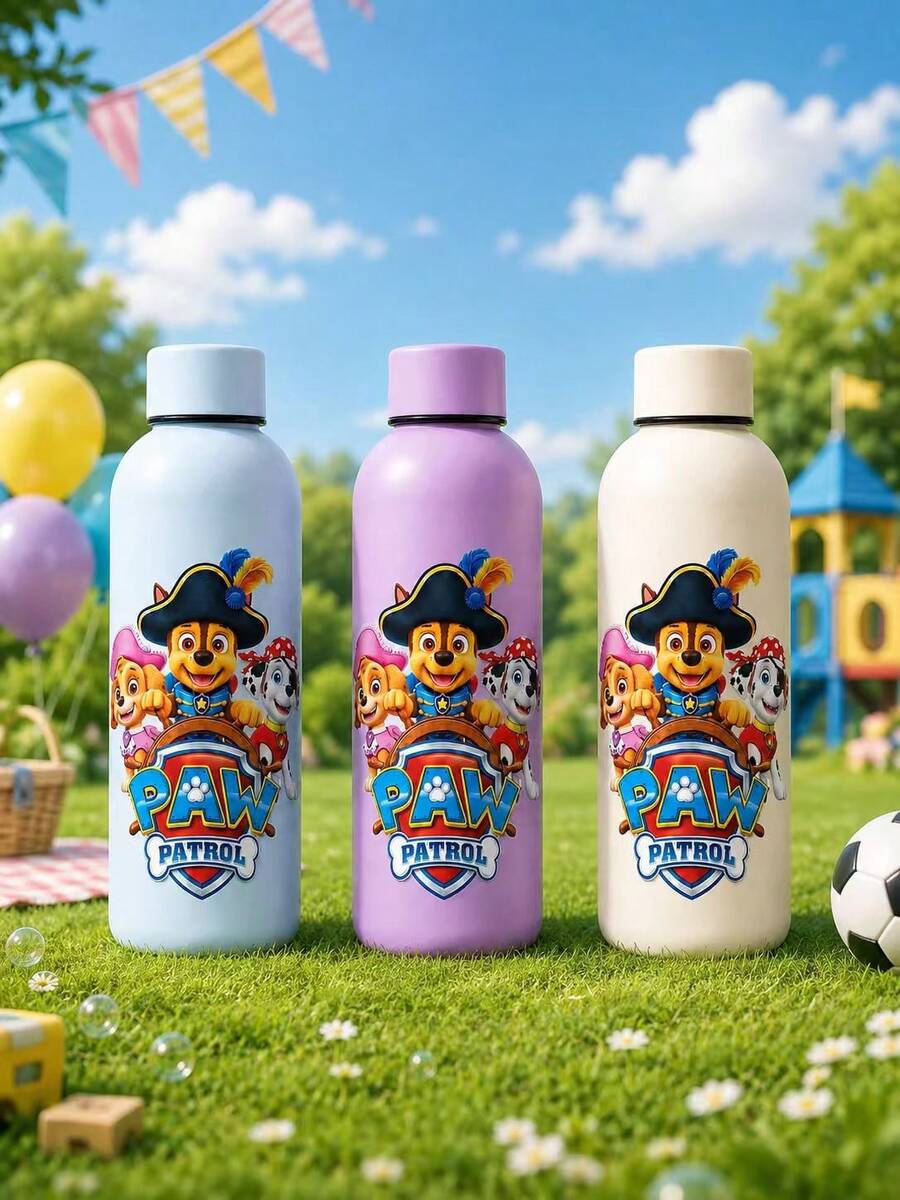 1pc 17oz Paw Patrol Cartoon Pirate Puppy Stainless Steel Vacuum Insulated Water Cup With Handle, Small Mouth Cup, Fits In Backpack, Car Cup Holder, Portable Cup For Outdoor Sports, Camping, Fitness, School, Office, Suitable For Car, Outdoor Camping, Fitness, School, Daily Office Use, Back To School, Halloween, Christmas, Perfect As Birthday Gift - View 1