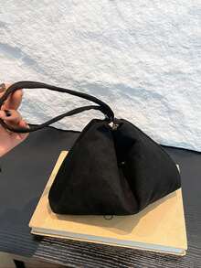 Dedoo Women's Triangle Wristlet Clutch, Small Soft Triangle Storage Bag, Minimalist Gentle Handbag, Suitable For Daily Date, Bride, Spring Holiday Party - Black - View 7