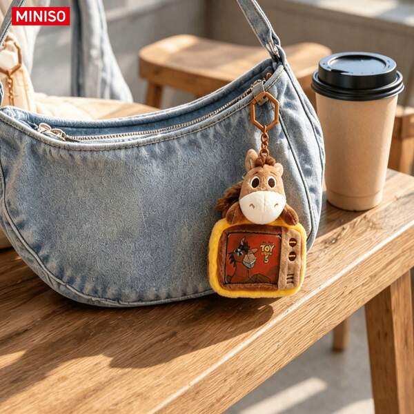 MINISO Toy Story Bullseye Retro TV Bag Charm Keychain, Cute Character Accessory For Handbag Backpack Keys, Birthday Christmas Gift