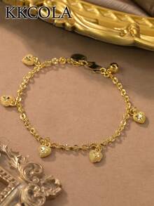 KKCOLA 1 Fashion Heart Bracelet Perfect For Parties, Festivals, Daily Wear-Ideal For Giving To Lovers, Mothers, Or Daughters As Accessories - Yellow Gold - View 9