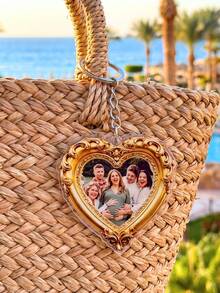 Personalized Acrylic Photo Keychain, Customizable Photo. Vintage Style Decorative Photo Frame, Perfect Gift For Wedding, Anniversary, Valentine's Day And Birthday. Suitable For Lovers, Newlyweds, Friends And Family. - Multicolor - View 8