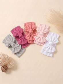 5pcs Baby Bow Decor Hair Band Love Valentine - Multicolor - View 5