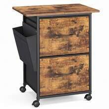 VASAGLE 2-Drawer File Cabinet, Mobile Printer Stand - Brown - View 7