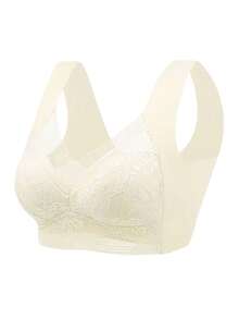 3pcs Seamless Lace Trim Wireless High Elasticity Sports Bras - Multicolor - View 6