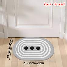 1pc Oval Flannel Doormat, Soft Comfortable Absorbent Non-Slip, Machine Washable With Non-Slip Backing, Suitable For Entrance, Living Room, Bedroom, Kitchen, Bathroom, Laundry Room, Patio, Entryway, Multi-Functional Floor Mat For Holiday Decoration - Multicolor - View 11