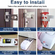 1/2 Set Stainless Steel Anti-Theft Door Lock, Door Protection Kit, Portable Door Security Tool, Suitable For Travel, Hotel, Home, Apartment, University - Door Lock - View 7