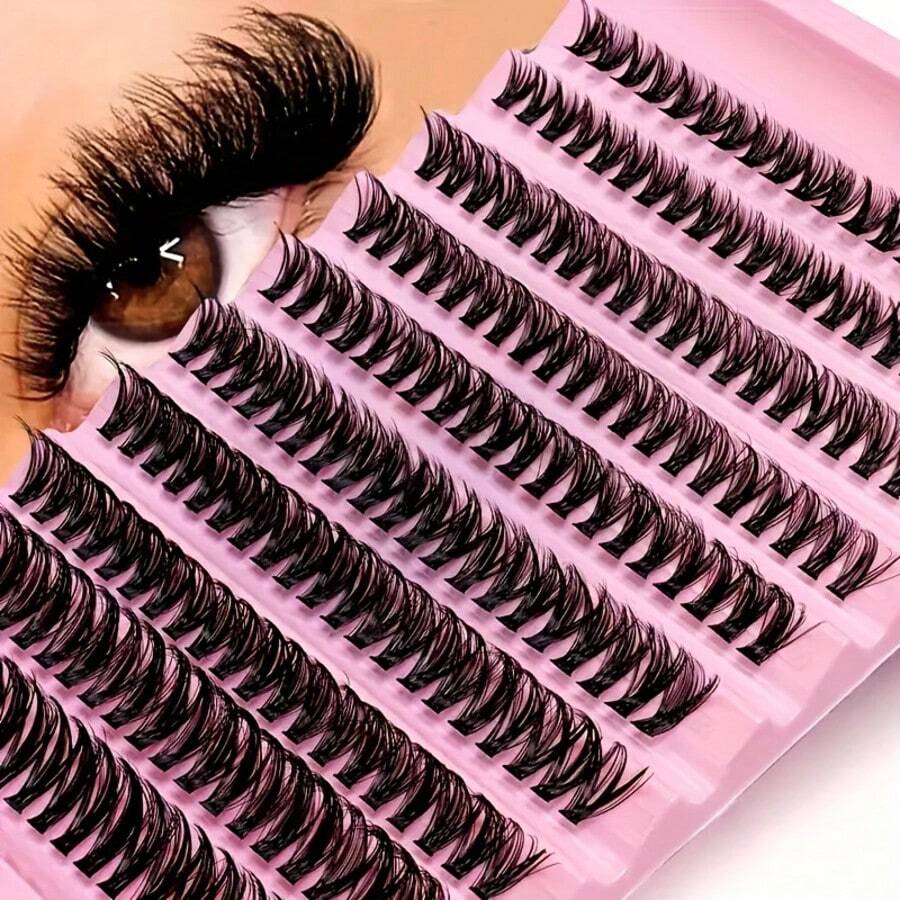 120pcs D-Curl Fluffy Black Natural Single Lash Extensions, Suitable For Beginners, Soft And Comfortable, DIY At Home For Big Eye Effect, Perfect For Daily Wear, Travel, Photography, Parties, Weddings And More - D - View 1