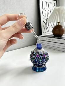 20ml Elegant Vintage-Style Rhinestone Enamel Dropper Bottle, Mini Refillable Container, Portable For Travel Or Holidays, Personal Care, Perfume And Essential Oil Decanter, Ideal Gift For Girls (Empty Bottle Only) - View 7