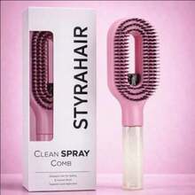 2‑In‑1 Spray Hair Brush, White Transparent Comb With Built‑In Water Tank, Soft Flexible Bristles, Detangling Moisturizing Hair Brush For All Hair Types, Travel‑Friendly Hair Styling Tool - Upgraded Version - View 3