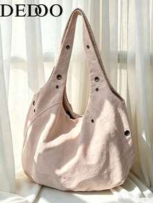 Dedoo Korean Style Nylon Unique Design Underarm Shoulder Tote Bag, Women's Versatile Fashion Commute Casual Shoulder Tote Bag - Baby Pink - View 2
