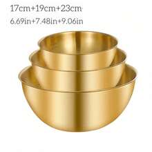 3/4pcs Stainless Steel Graduated Salad Bowl, Stackable Mixing Bowl, Household Baking And Cooking Bowl, Easy To Clean, Outdoor Food Preparation Tool, Simple And Stylish High-End Kitchenware - Multicolor - View 15