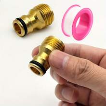 3pcs/Set Garden Hose Quick Connectors 1/2 Inch Brass Male Thread Quick Connectors With Sealing Tape, Suitable For Garden Irrigation, Watering, Car Washing, Outdoor Garden Hose Connection, Leak-Proof Quick Release Adapter - A - View 4