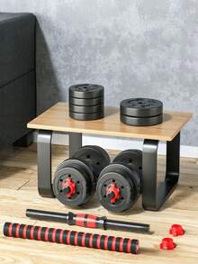 Adjustable Dumbbell Set Quick Lock Red Collars, Wear-Resistant Plates Convertible To Barbell, Home Gym Full Body Training Weights, Suitable For Men Women Fitness Beginners & Workout Lovers - Multiple Specifications - View 6