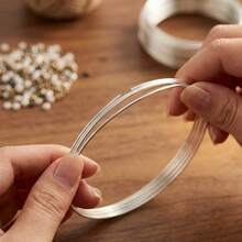 سلك معدني 0.6 مم/60 م، سلك خرز DIY، مناسب لصنع مشابك الشعر، نسج المجوهرات، التصفيف، لف السلك المعدني الزهري - خيط مجوهرات - مشاهدة 5