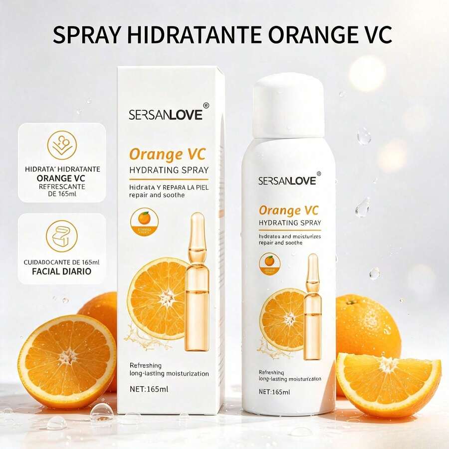 Spray Facial VC Naranja | Hidratación Profunda | Refrescante | Calmante | 165 ml - Dorado - Ver 1