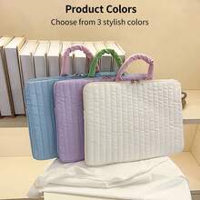 11-15.4 Inch Laptop Sleeve, Compatible With Air 13.3/Air15.3 10th Gen 11th Gen 10.9 7th Gen 8th Gen 9th Gen, Quilted Protective Case With Handle - View 6