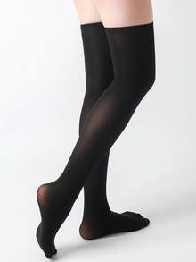 1 Pair Multi-Color Velvet Over-The-Knee High Socks, Fashion & Versatile, Spring And Autumn, Y2k, Cozy - Multicolor - View 37