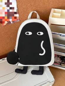 Myco Cute Cartoon Funny Backpack, Student School Bag, Ugly-Cute Commuter Backpack, Halloween Ghost Backpack, Essential For Commuting And Travel, Best Gift For Halloween And Christmas - Multicolor - View 9