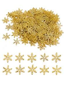 300pcs 2cm Gold Snowflake Confetti, Metallic Shiny Snowflake Table Scatter, Lightweight Reusable Christmas Party Decorations, Gold Snowflake Confetti Suitable For Christmas, Wedding, Birthday, New Year, Winter Holidays, DIY Crafts, Table Party Decor - Golden Snowflake - View 3