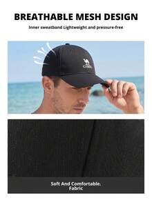 CAMEL CROWN Outdoor Baseball Cap, Lightweight Comfortable Casual Wide Brim Sun Hat, Sports Baseball Cap - Black - View 5