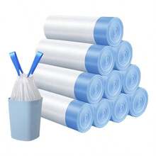 100pcs Cat Litter Box Liner Drawstring Bags, Suitable For Automatic Litter Boxes (Pet Waste Bags, Perfect For Litter Boxes, Automatic Litter Boxes And Self-Cleaning Litter Boxes, Also Can Be Used As Regular Trash Bags) - 100pcs - View 2