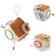 Đồ chơi khối hoạt động nhồi bông chủ đề Savanna, khối vải mềm đa giác quan với bóng lục lạc, gương cho bé và vòng treo, đồ chơi giáo dục cảm giác nhận thức cho trẻ sơ sinh - Nhiều màu - Xem 3