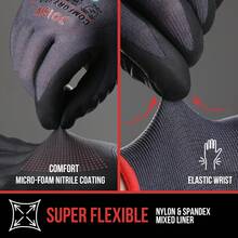 JOISIV 22 Pairs Unisex Nylon Work Gloves, Microfoam Coated Safety Gloves, Touchscreen Compatible, Strong Grip, Breathable & Comfortable, Durable Protection, Suitable For Gardening, Construction, Warehouse, Auto Repair And Outdoor Work - 22Pairs - View 7