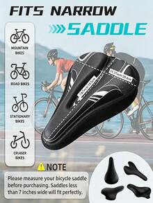 3D Thickened Bicycle Seat Cover Hollow Breathable Cushion Cover For Cycling Enthusiasts Compatible With Replacement Bicycle Saddle Cover For Fixed-Gear Exercise, Mountain And Road Bike Seats Perfect For Gym Spin Bicycle And Highway Rides - Multicolor - View 6