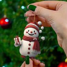 5pcs Christmas Party Decor Christmas Tree & Santa Claus Ornaments (Flat Style) - Multicolor - View 11