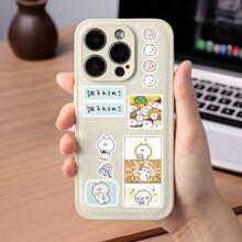 8pcs Rabbit Cutout Stickers, High Aesthetic Healing Cute Cartoon Decorative Desktop Collage Material, Waterproof Stickers - Multicolor - View 4