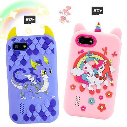Toddler Pretend Play Phone Toy, 2.8 Inch Touch Screen Dual Camera Kids Smart Play Phone With Protective Case Lanyard, Clock Music Educational Puzzle Game Toy, Rechargeable Holiday Birthday Gift For Boys Girls