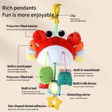 1PC Baby Soft Toy,Chick Pony And Crab Cartoon Style Toy,Fabric Activity Toy,Baby Stroller And Bed Hanging Toy,Baby Rattle Toy,Sensory Toy,Brain Game - Multicolor - View 4