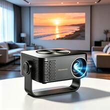Portable Mini Home Projector, Native 1080P Supported WiFi Wireless Screen Mirroring Projector, Auto Electronic Keystone Correction, 42‑100" Projection Size, Built‑In HiFi Speaker, Power Bank Compatible For Indoor Outdoor Use - Black - View 4