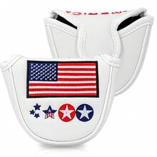 1PC Semi-Circular Mallet Golf Putter Cover, Premium PU Material With Exquisite Embroidery, Soft Inner Lining, Durable Wear-Resistant, Unisex Putter Accessory, Fits Most Brand Putters - Multicolor - View 12