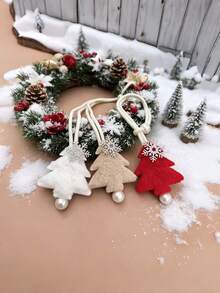 Christmas Tree Snowflake Pattern Curtain Tiebacks 2pcs Set Convenient Storage Curtain Tie Ropes, Universal Fixed Tie Straps For Sheer And Fabric Curtains, Christmas Holiday Home Window Atmosphere Decoration, Holiday Gift Decor Accessories - C-multicolor - View 7