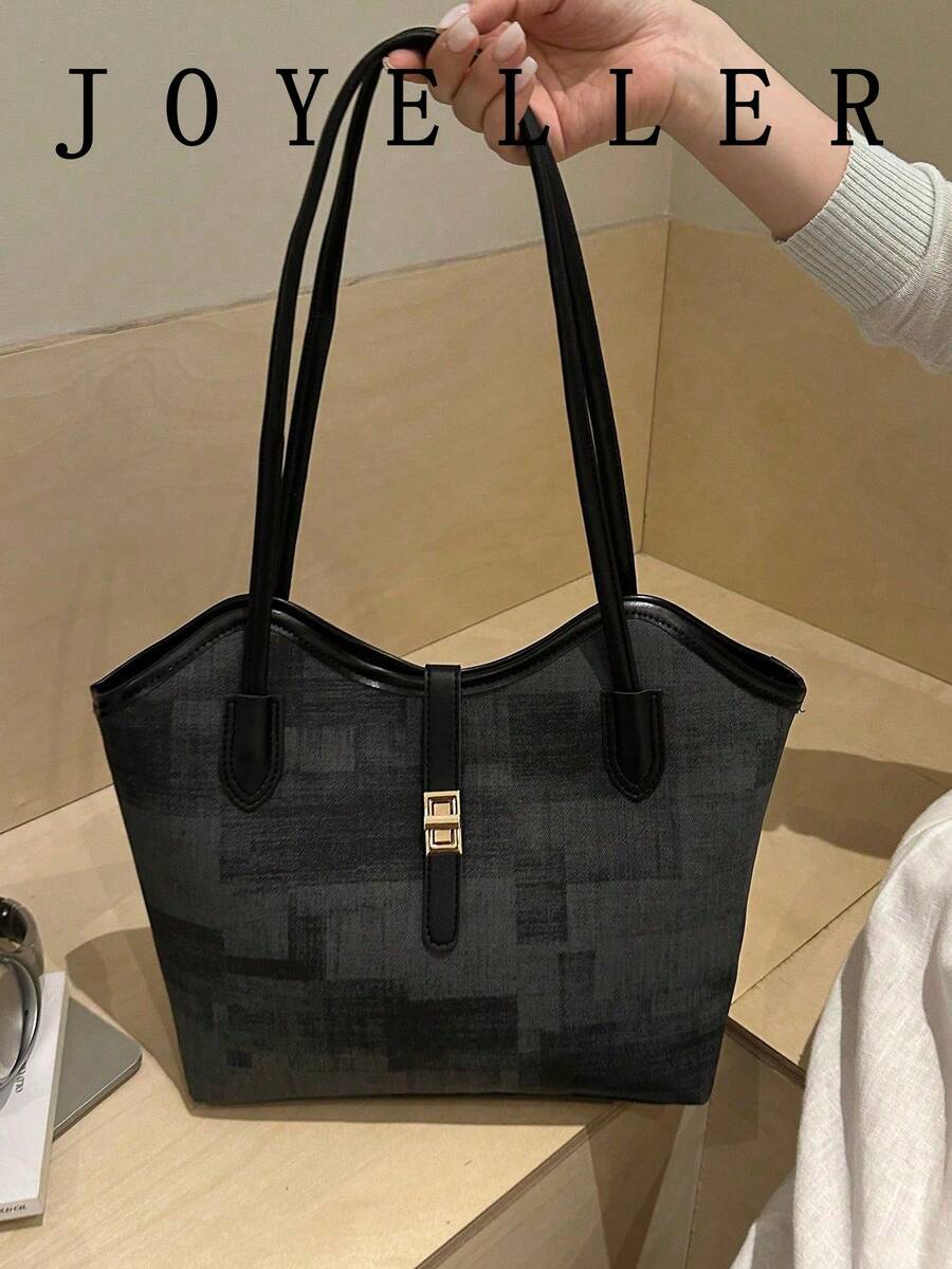 新款純色奢華高端百搭女款單肩托特包