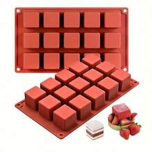 Square Silicone Mold 15 Cavities Soft Easy Release Durable Suitable For Chocolate, Mousse, Cake, Cheesecake, Truffle Chocolate, Caramel, Jelly, Brownie, Handmade Soap Making, Creative Desserts And Craft Projects, Kitchen Baking Decoration Tool - Multicolor - View 9